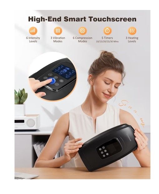 Tuchscreen Hand Massager with Heat and Compression,Wireless Vibrating Hand Massager for Arthritis and Carpal Tunnel Relief, Gifts for Women Men Mom Da