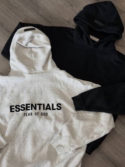 Fear of God Essentials Hoodies (S,M) Light oatmeal and Stretch Limo (Black)