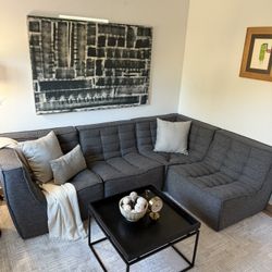 Grey modular sectional couch