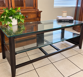 Black Glass TV Stand / Entertainment Center