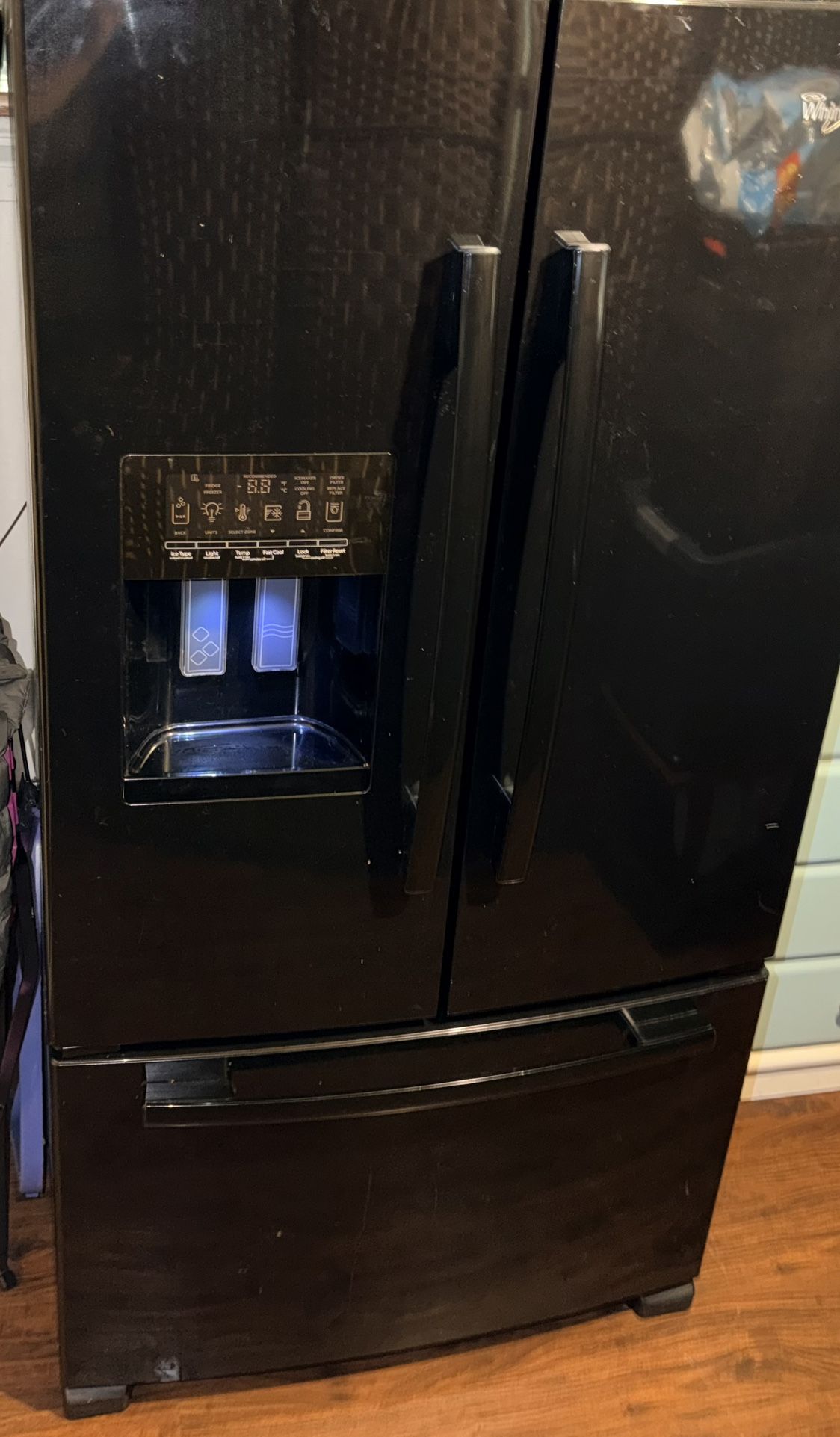 Large Refrigerator And Microwave Stand $100