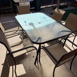 Glass Patio Table With 6 Chairs 