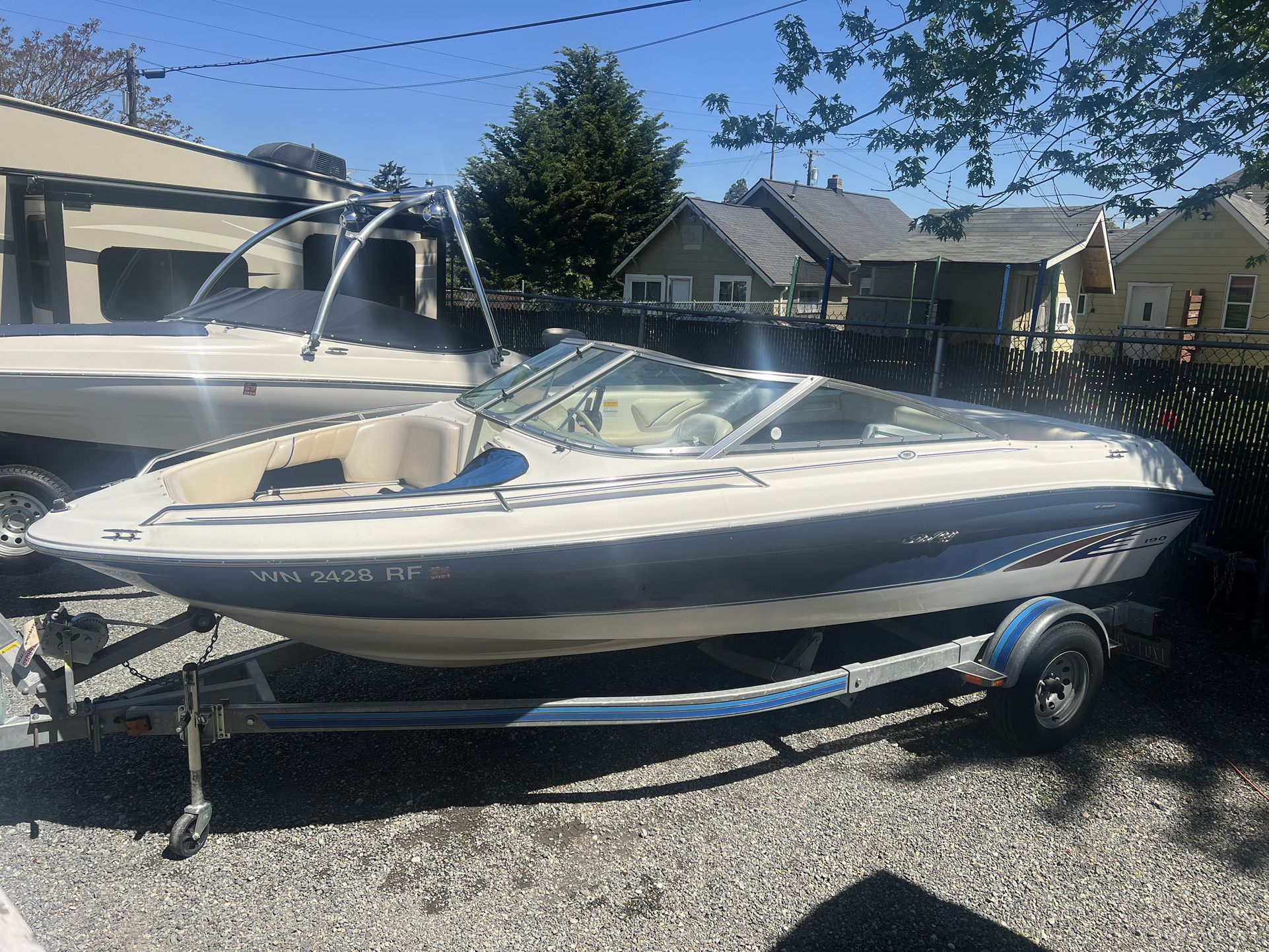 1 owner  fresh water only  1996 Sea Ray 190 open bow  Has been in Lake Wenatchee it’s entire life serviced and winterized every year garage kept durin