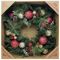 CG Hunter Holiday 30" Wreath Decorated with Pine Cones, Ornament & Greenery