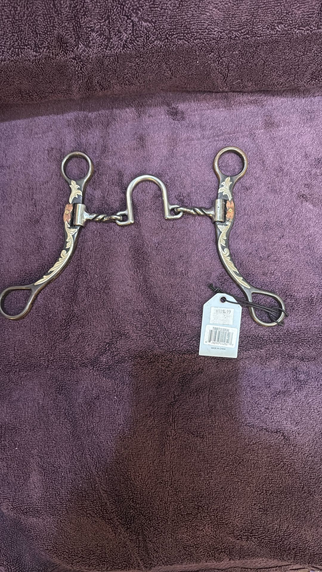 Burrs & Spurs  Horse Bit With Decorative  Floral Design 