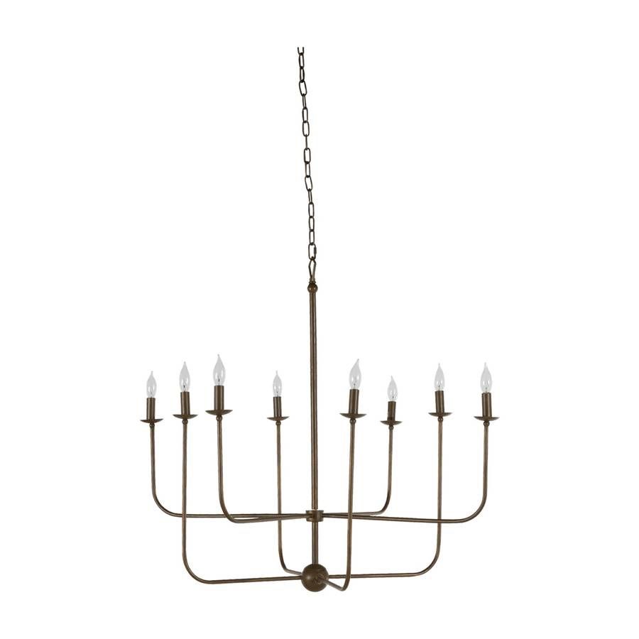 Lilly Eight Light Brushed Copper Chandelier