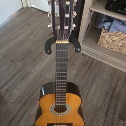 Child's guitar, Padded Case, and Stand