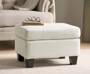 Upholstered Ottoman, Beige
