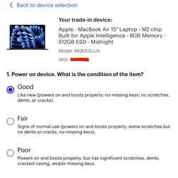 Macbook Air M2 15” 8gb RAM 