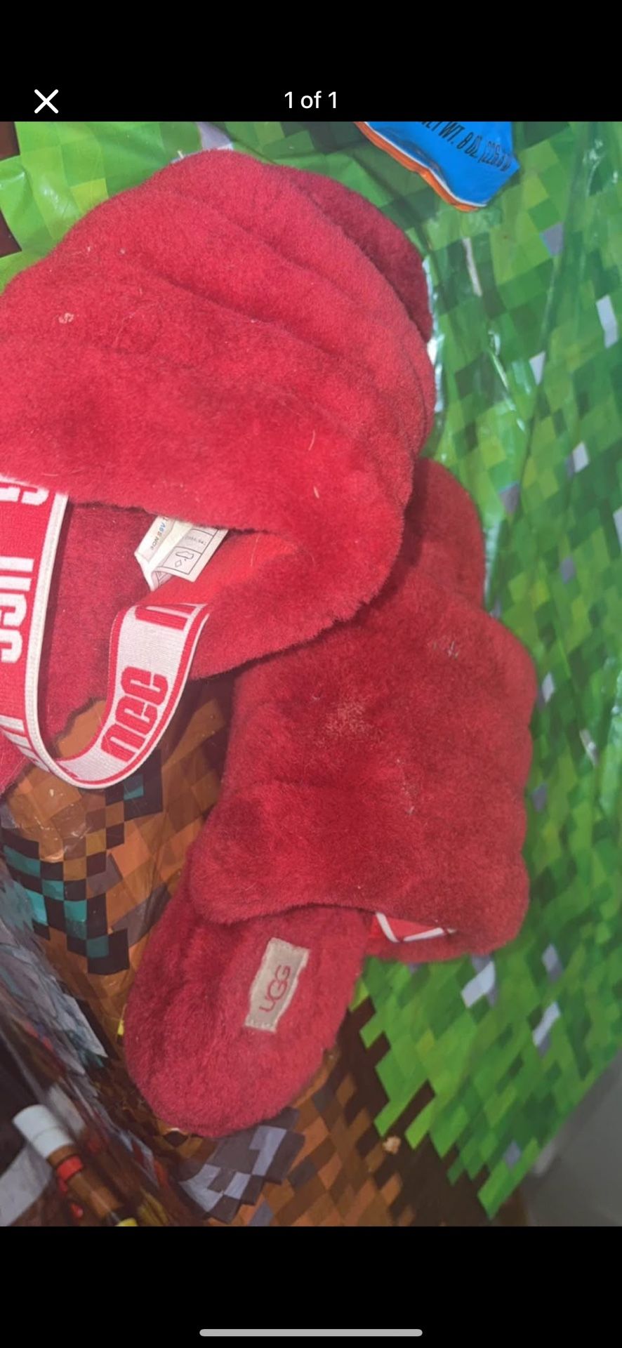 Red Ugg Slippers Women Size 6