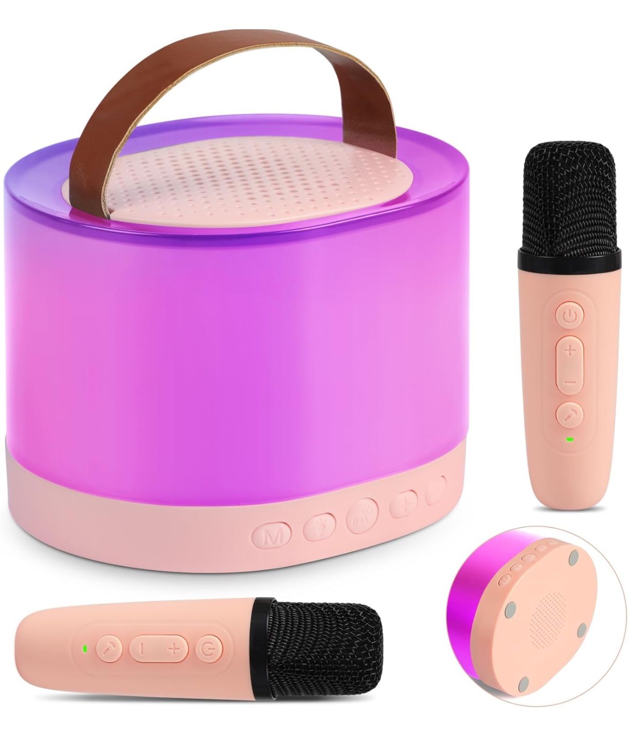 BRAND NEW Kids Mini Karaoke Machine with 2 Wireless Microphones & Bluetooth Speaker