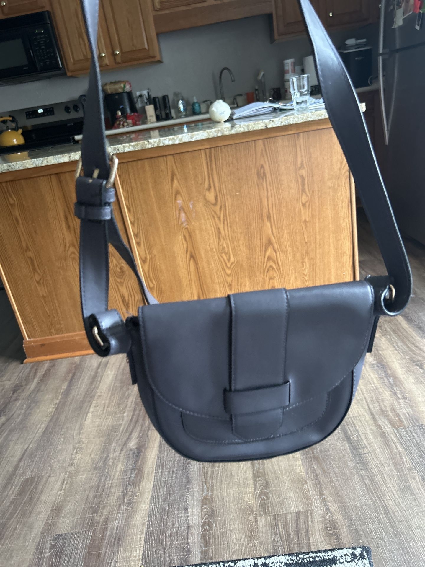 Black Leather Crossbody Bag