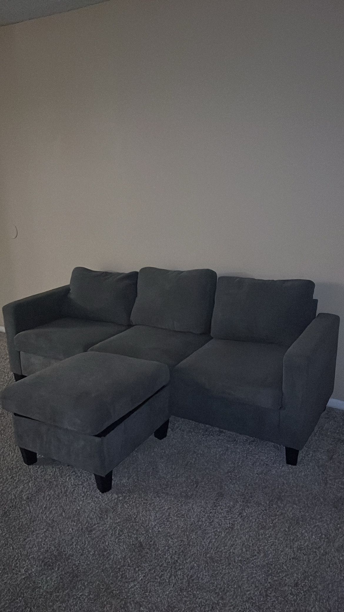 Grey Sofa with Ottoman