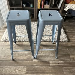 Baby Blue Bar Stools 