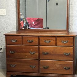 Vintage Dresser With Mirror 