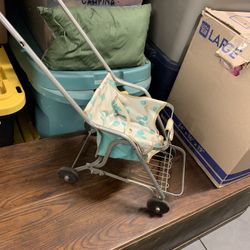 Vintage Metal Doll Stroller 