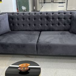 New  Velvet Chesterfield Convertible Futon Sofa Bed  Living Room Luxury