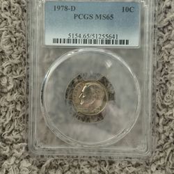 Graded Coin - 1978-D PCGS MS65 10C
