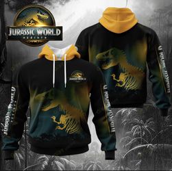 Jurassic World Park Black 3d Hoodie Jacket Size 5X