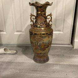 Japanese Satsuma 24” Vase  