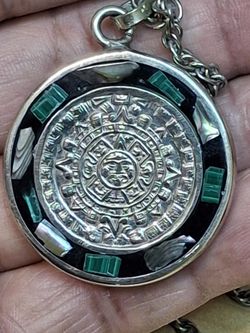 Aztec Calendar And Sun 92.5% Silver, Hand Made