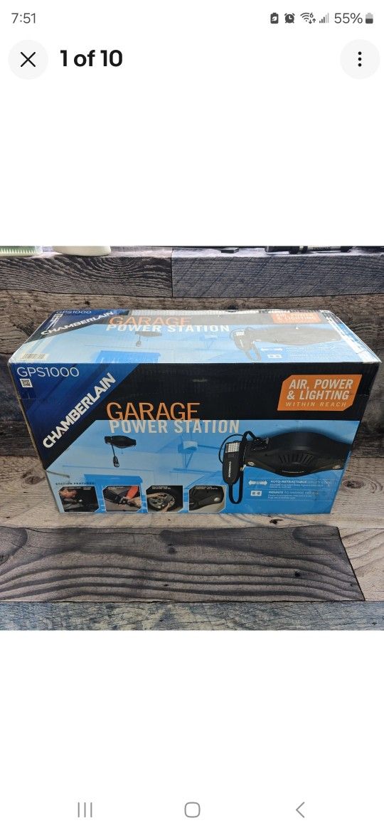 Chamberlain GPS1000 Air Power and Lighting Garage Power Station Black Power Air Abs Lighting