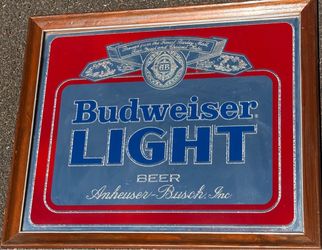 Vintage 1980s Budweiser light mirror