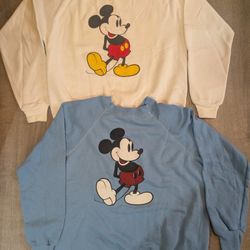 Vintage 1980s Disney Mickey Mouse crew neck sweaters 