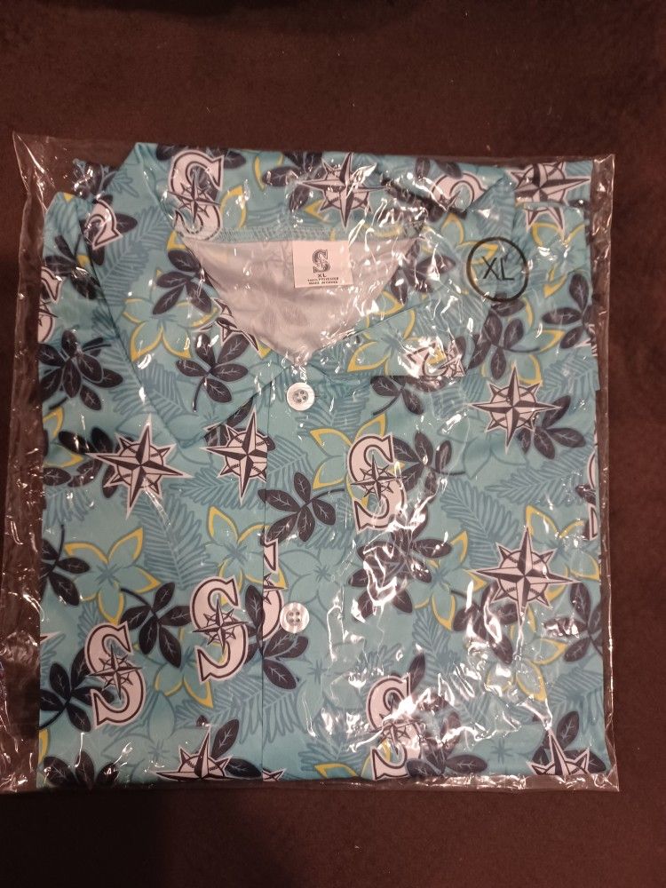 Seattle Mariners Hawaiian Shirt Size Xl New