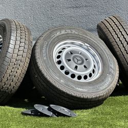 NEW 16” Mercedes Benz Sprinter 4x4 silver wheels Kumho Load E 10 ply tires Factory rims