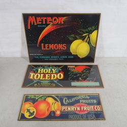 Fancy California Fruits~Holy Toledo~Meteor Brand Lemons Vtg. Ad Signs?
