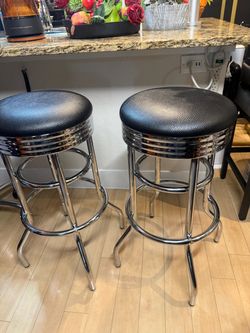 Trinity Heavy Duty 30 Inch Backless Swivel Bar Stool Black Set of 2 Very Good