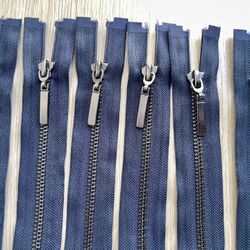 6 Zohar Metal Teeth Zippers Navy 17”L