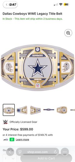 Dallas Cowboys WWE Legacy Title Belt