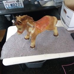 Vintage 1963 Blazon INC Blow Mold Hard Plastic. 17" Ride On Horse.