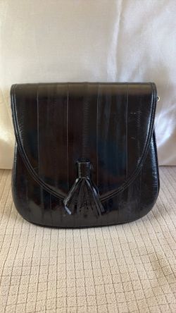 Vintage Black Eel Skin Crossbody Bag