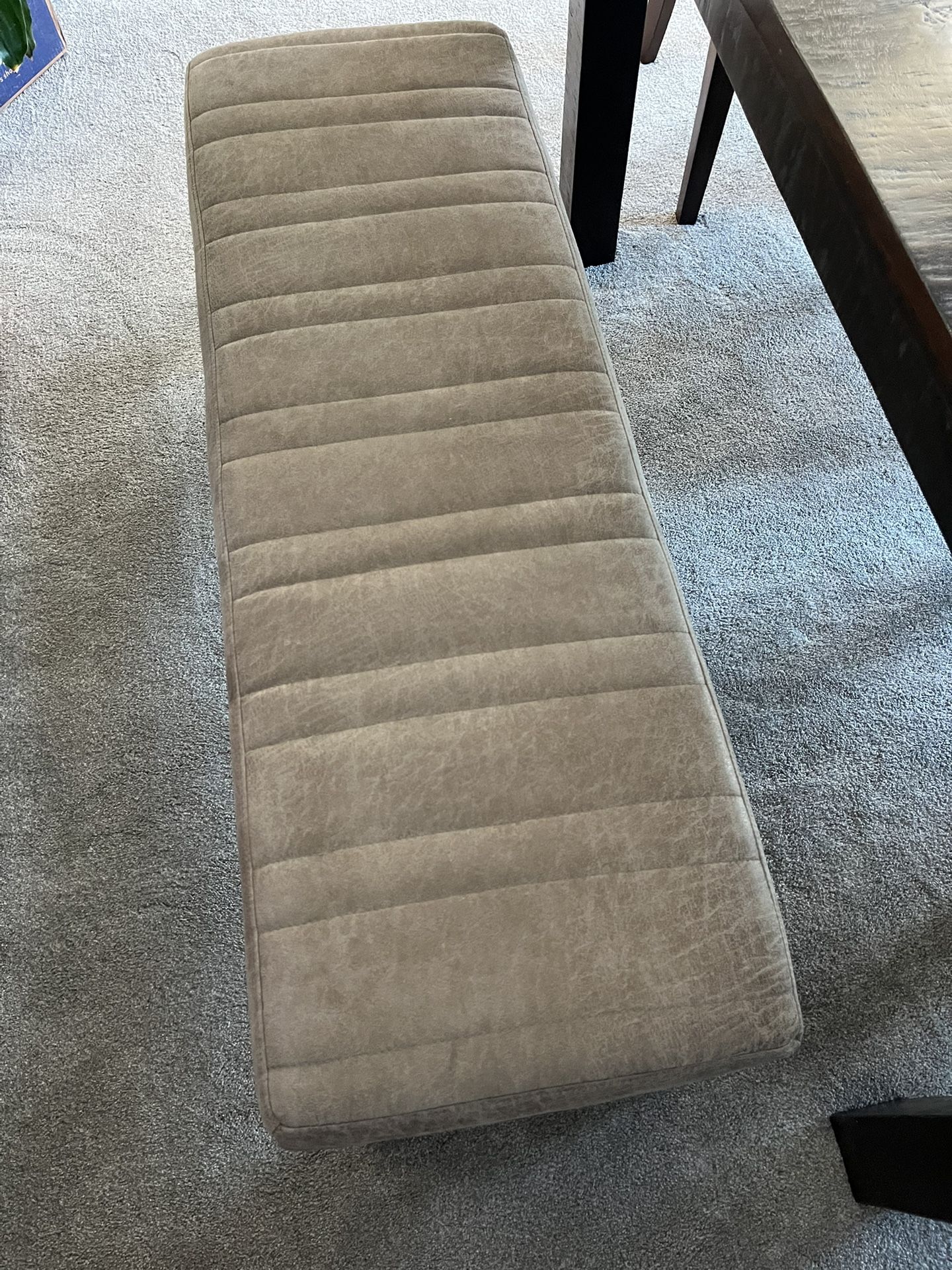 Gray Cushioned Dining or Hallway Bench - Like New!