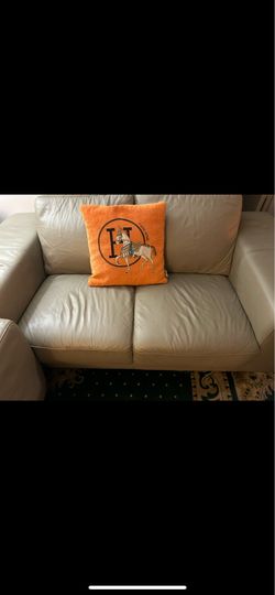 Genuine leather loveseat, and sofa