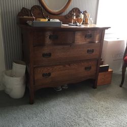Different Oak And Cherry Old Dressers