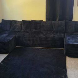 Velvet Black Couches 