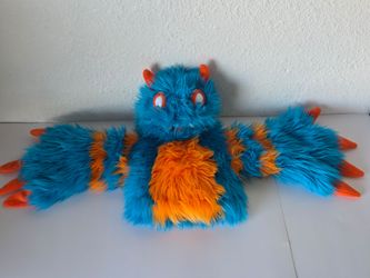 Folkmanis Blueper Monster Puppet Two Handed Stage Plush Blue and Orange