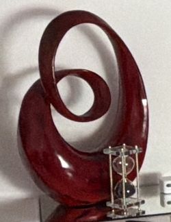 Modern Red Abstract Sculpture Decor
