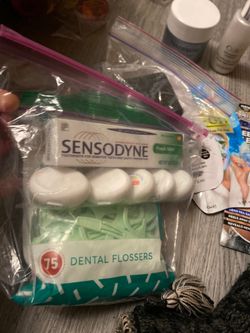 Sensodyne Toothpaste, Colgate Mini Floss, Plackers Floss Sticks - 7 pc
