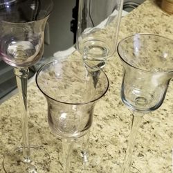 Brand New  Gorgeous Glass Candle Holders  ( Never Used ). 