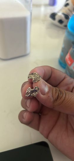 Silver nugget earrings