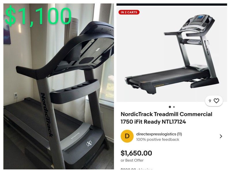 NordicTrack Treadmill Commercial 1750 - Excellent Condition 