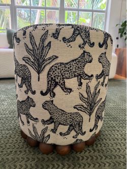 Leopard Print Ottoman