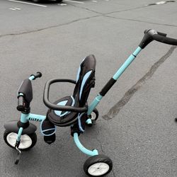 BABY JOY Tricycle, 7 in 1 Folding Toddler Bike w/Removable Push Handle, Rotatable Seat