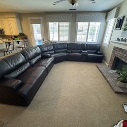 Sectional Power Reclining Leather Couch
