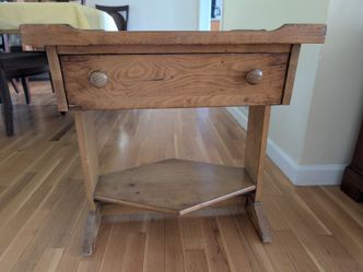 Solid wood end table.